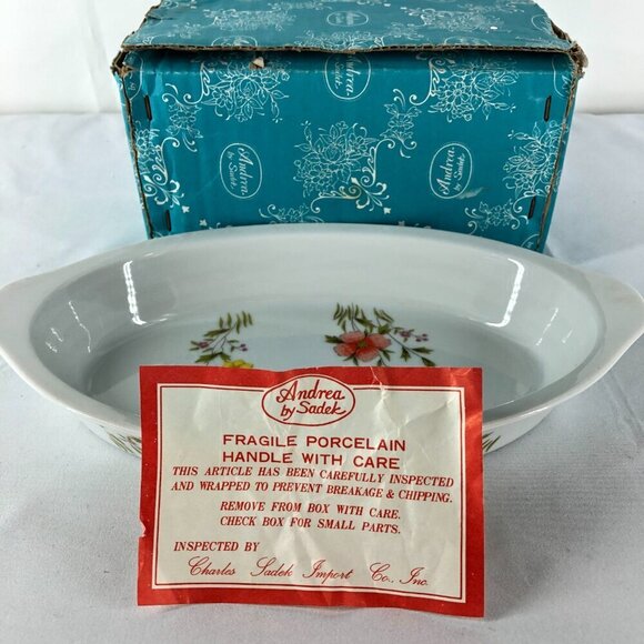 Country Flowers by Andrea Casserole Dish With 4 Serving Dishes - Picture 8 of 8